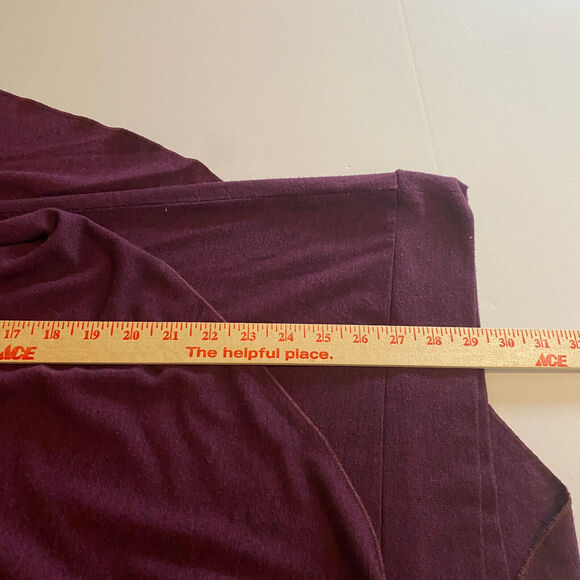 Soft Surroundings Knit Sweater Sz L V-Neck Asymmetrical Burgundy Viscose Blend - Picture 7 of 7